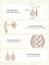 Statement Leaf Earrings Rose Gold Plated