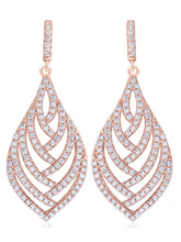 Statement Leaf Earrings Rose Gold Plated