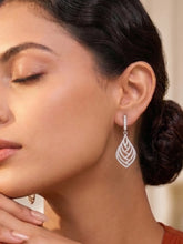 Statement Leaf Earrings Rhodium Plated