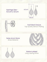 Statement Leaf Earrings Rhodium Plated