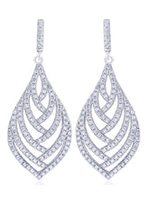 Statement Leaf Earrings Rhodium Plated