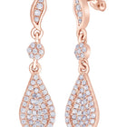 Fine Teardrop Dangle Earrings Rose Gold Plated