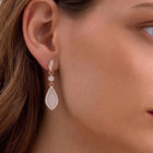 Fine Teardrop Dangle Earrings Rose Gold Plated