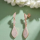 Fine Teardrop Dangle Earrings Rose Gold Plated
