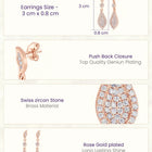 Fine Teardrop Dangle Earrings Rose Gold Plated