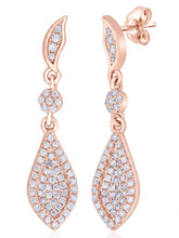 Fine Teardrop Dangle Earrings Rose Gold Plated