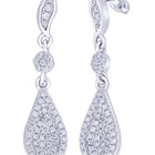 Fine Teardrop Dangle Earrings Rhodium Plated