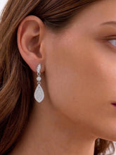 Fine Teardrop Dangle Earrings Rhodium Plated