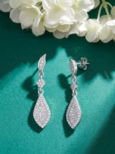 Fine Teardrop Dangle Earrings Rhodium Plated