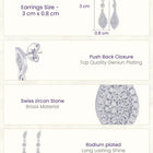 Fine Teardrop Dangle Earrings Rhodium Plated