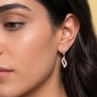 Artisan Leaf Drop Earrings Rose Gold Plated