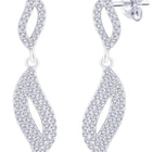 Artisan Leaf Drop Earrings Rhodium Plated