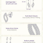 Artisan Leaf Drop Earrings Rhodium Plated