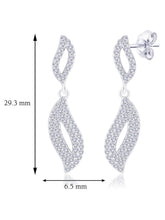 Artisan Leaf Drop Earrings Rhodium Plated
