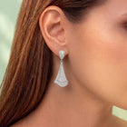 Draped Loop Earrings Rhodium Plated