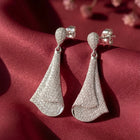 Draped Loop Earrings Rhodium Plated