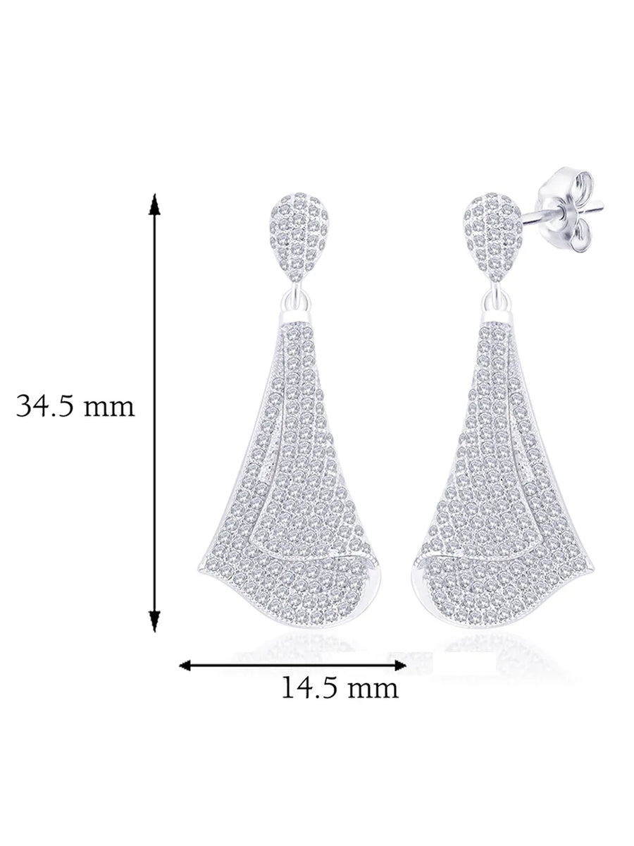 Draped Loop Earrings Rhodium Plated