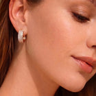 Glistening Triple Row Hoops Rose Gold Plated