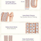 Glistening Triple Row Hoops Rose Gold Plated