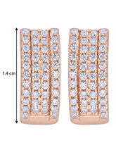 Glistening Triple Row Hoops Rose Gold Plated