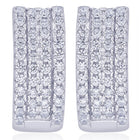 Glistening Triple Row Hoops Rhodium Plated