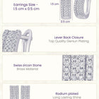 Glistening Triple Row Hoops Rhodium Plated