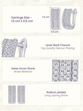 Glistening Triple Row Hoops Rhodium Plated