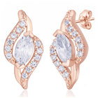 Entwined Marquise Earrings Rose Gold Plated
