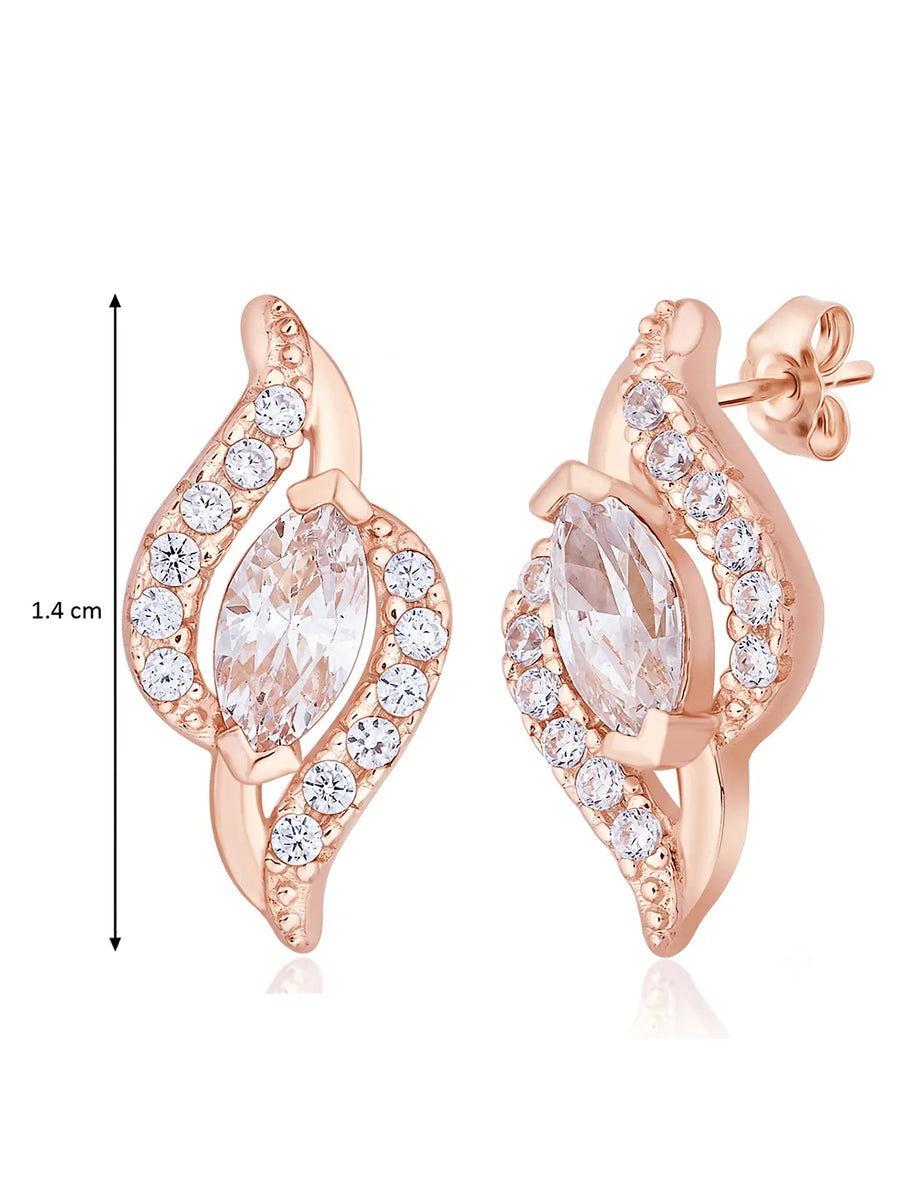 Entwined Marquise Earrings Rose Gold Plated