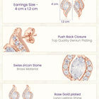 Entwined Marquise Earrings Rose Gold Plated