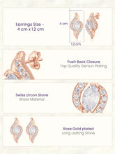 Entwined Marquise Earrings Rose Gold Plated