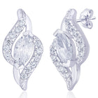 Entwined Marquise Earrings Rhodium Plated