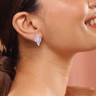 Entwined Marquise Earrings Rhodium Plated