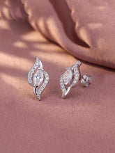Entwined Marquise Earrings Rhodium Plated