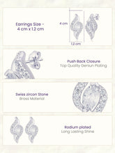 Entwined Marquise Earrings Rhodium Plated