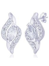 Entwined Marquise Earrings Rhodium Plated