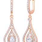 Nested Halo Drop Earrings Rose Gold Plated
