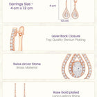Nested Halo Drop Earrings Rose Gold Plated