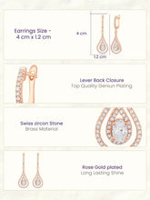 Nested Halo Drop Earrings Rose Gold Plated