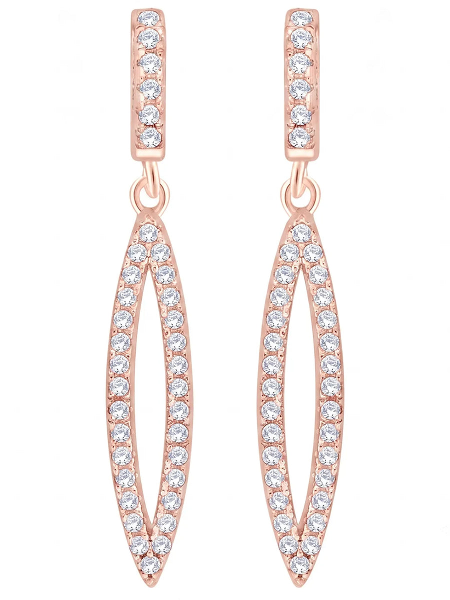 Pureline Marquise Earrings Rose Gold Plated
