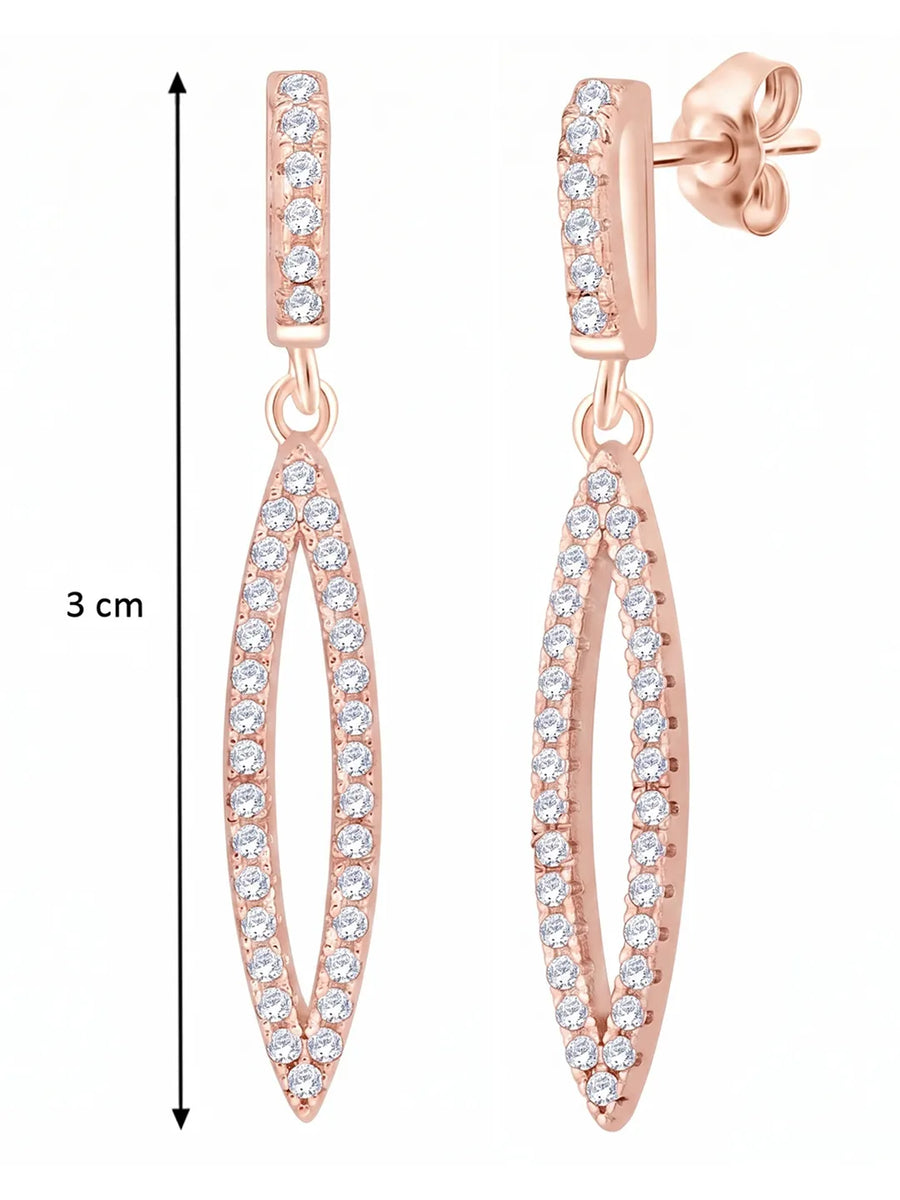 Pureline Marquise Earrings Rose Gold Plated