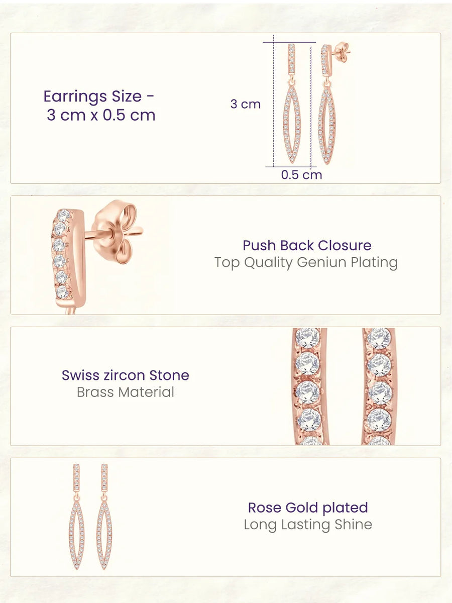 Nested Halo Drop Earrings Rhodium Plated