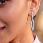 Pureline Marquise Earrings Rhodium Plated