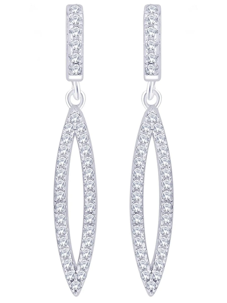 Pureline Marquise Earrings Rhodium Plated