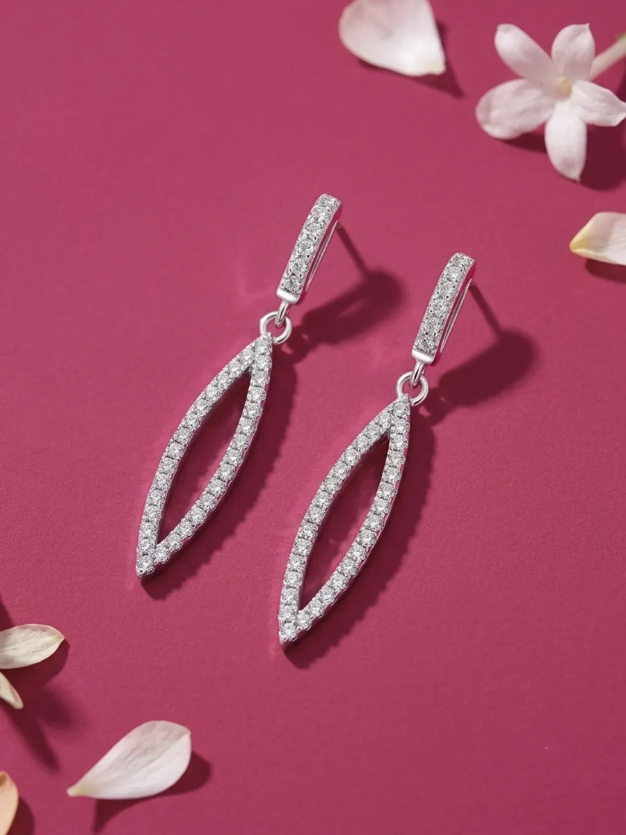 Pureline Marquise Earrings Rhodium Plated