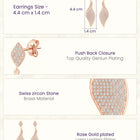 Flowing Leaf Drop Earrings Rose Gold Plated