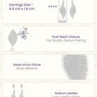 Flowing Leaf Drop Earrings Rhodium Plated