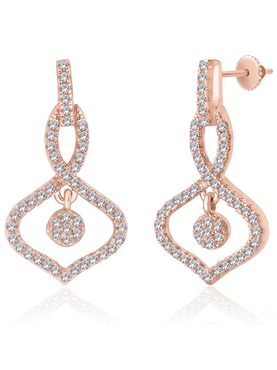 Orbit Charm Earrings Rose Gold Plated