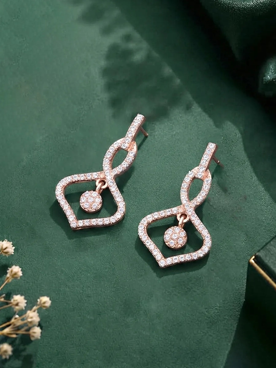 Orbit Charm Earrings Rose Gold Plated