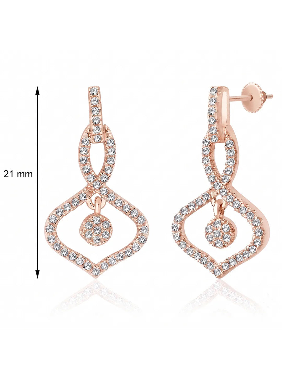 Orbit Charm Earrings Rose Gold Plated